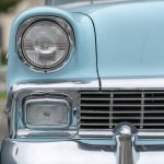 close up of vintage blue car bumper and lamps 2023 11 27 05 06 07 utc