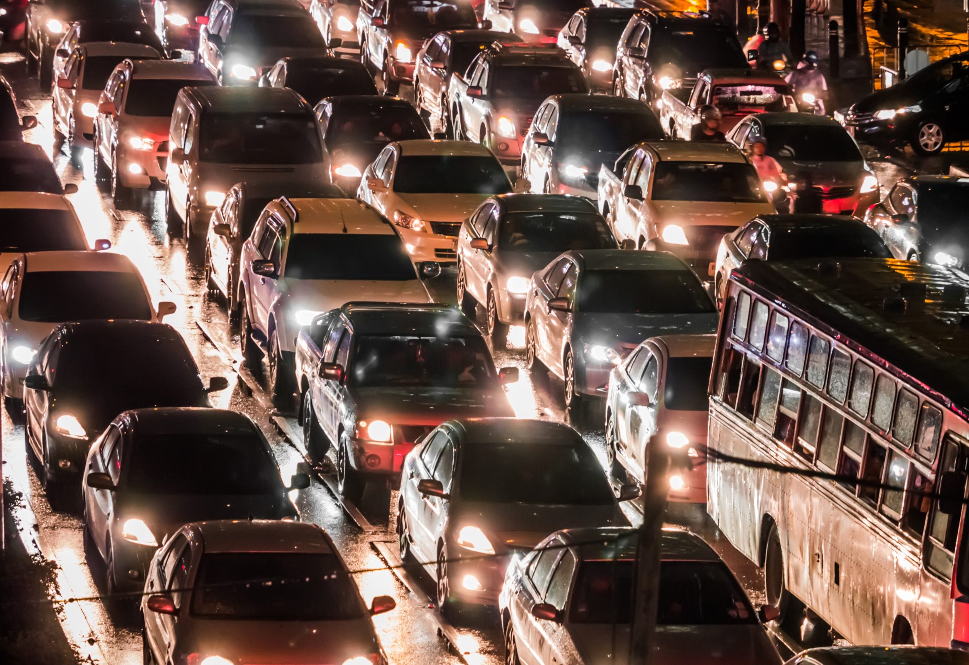 crowded car in the bad traffic night in bangkok 2023 11 27 05 13 54 utc