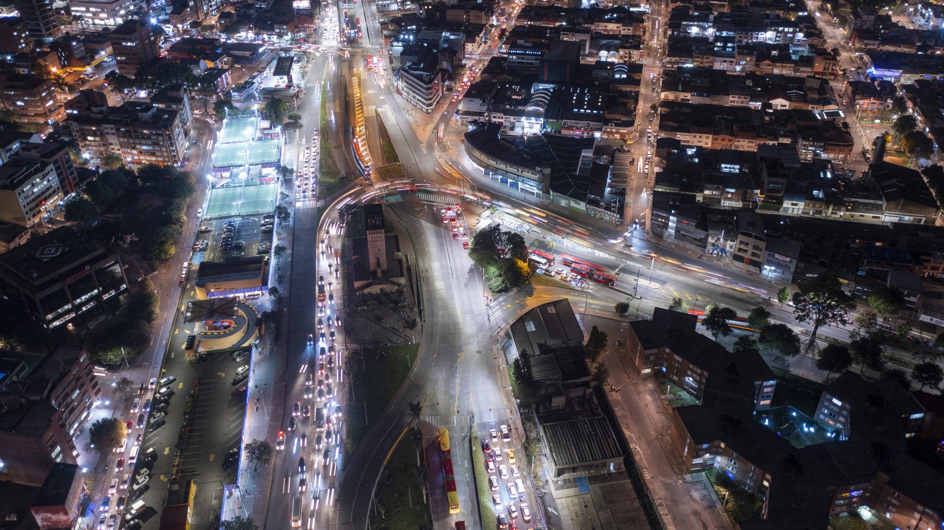 night shot of the streets in bogota colombia 2023 11 27 05 16 56 utc