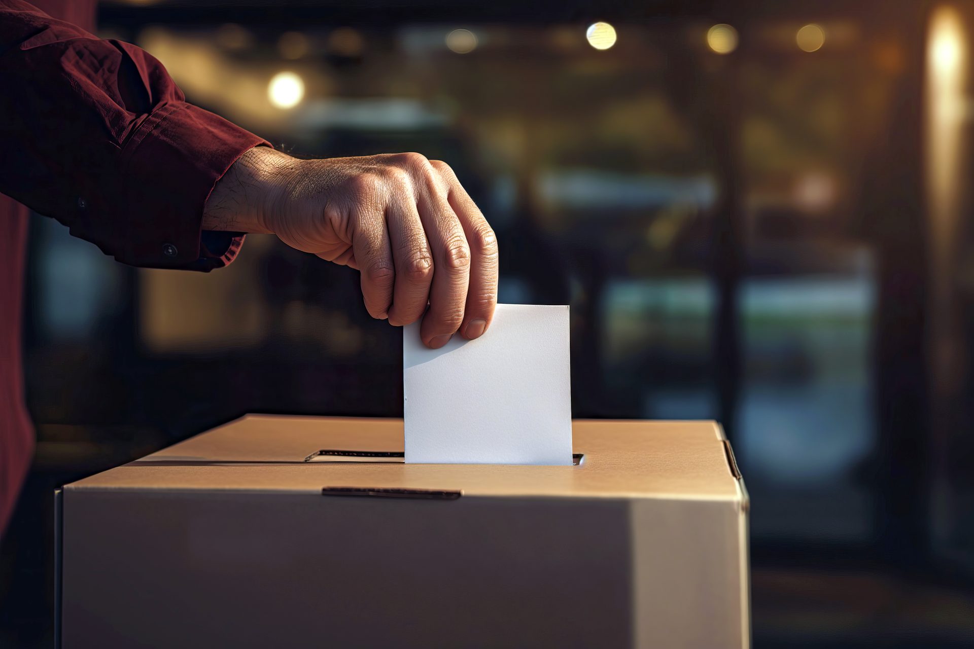 person deposits voting card into ballot box at vot 2024 01 09 18 45 57 utc