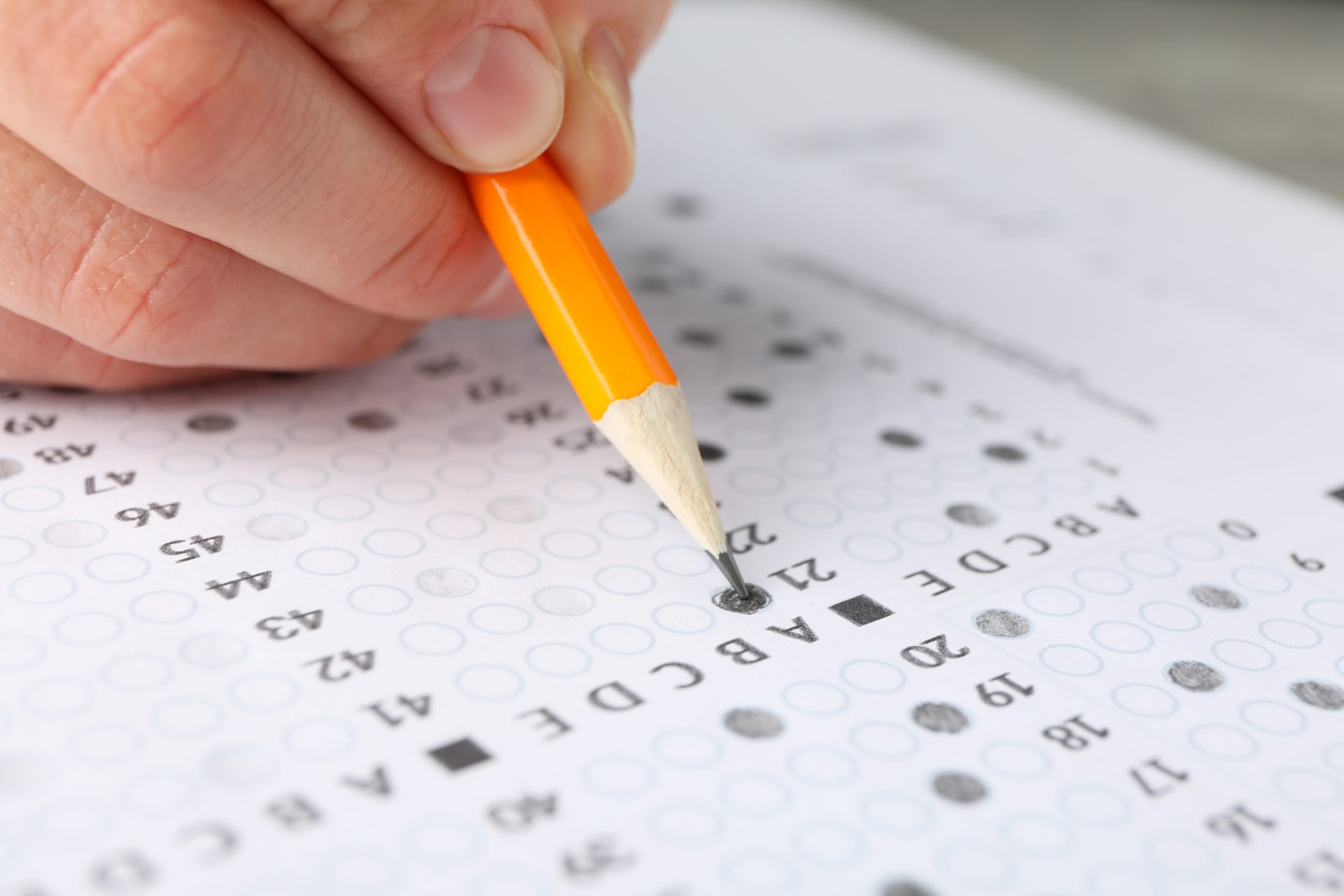 student fills answers test sheet close up 2023 11 27 05 18 44 utc