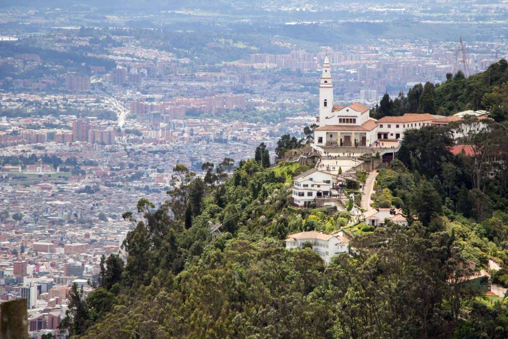 aerial drone shot of the monserrate mountain in bo 2023 11 27 05 03 05 utc