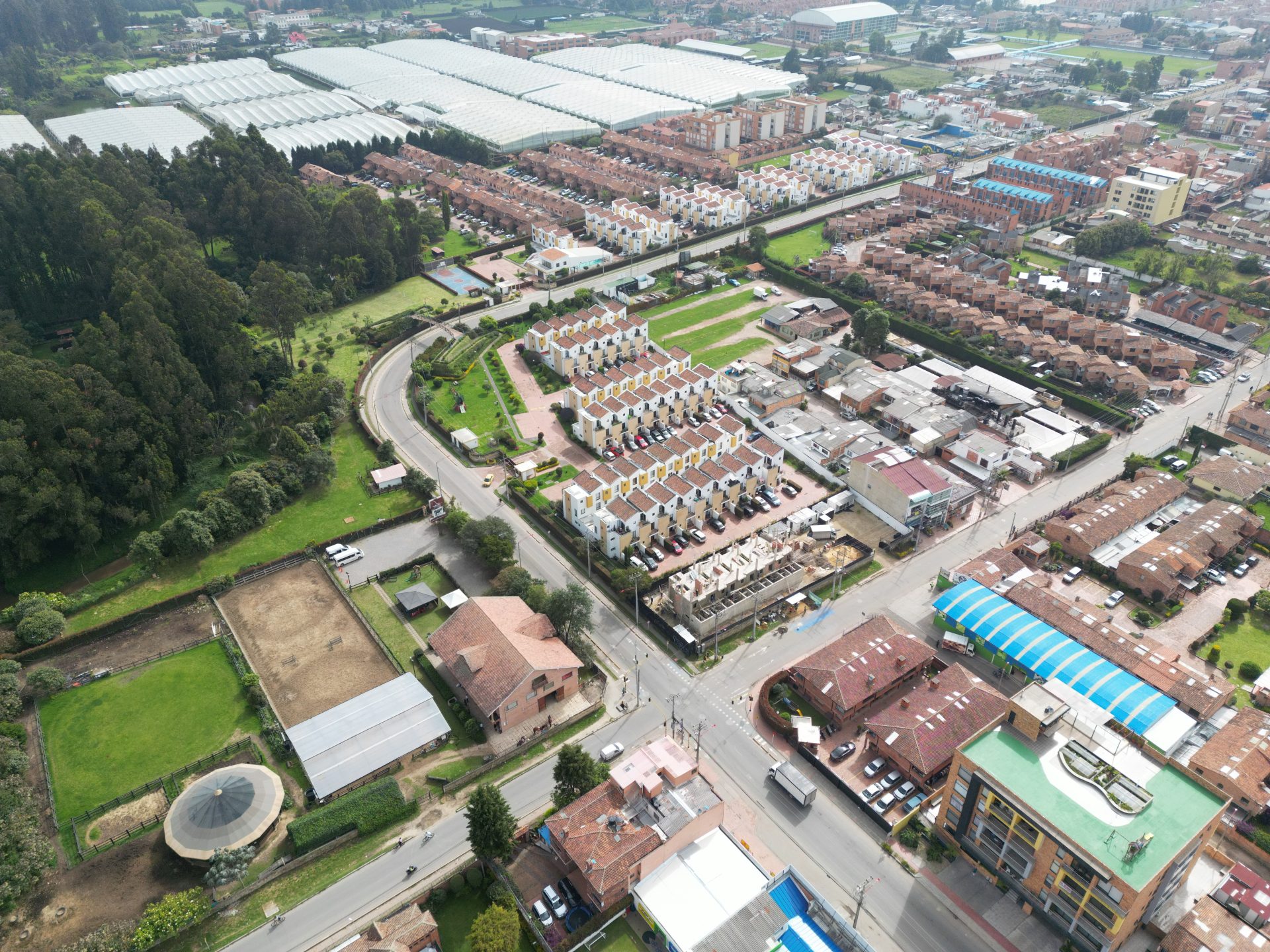aerial shot of the urban town of chia in cundinama 2023 11 27 05 22 23 utc