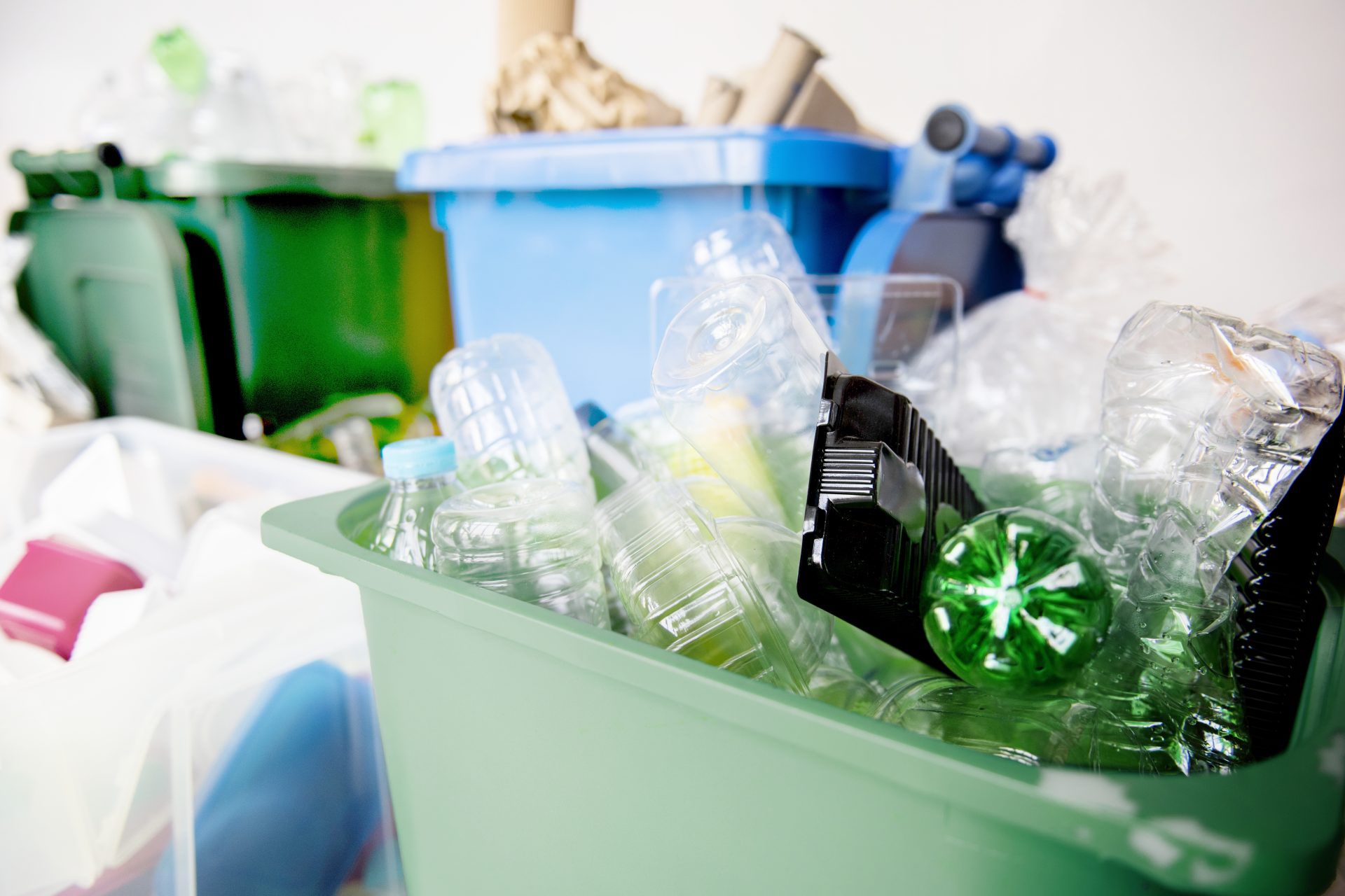 used plastic bottles in recycling bins for earth d 2023 11 27 05 32 31 utc