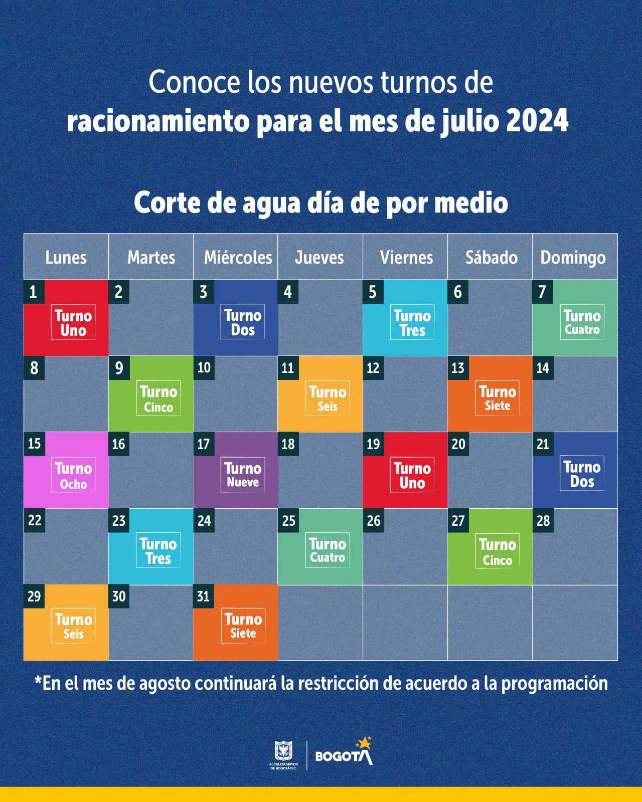 calendario de racionamientos de agua en bogota y municipios aledanos 1 al 31 de julio de 2024 3