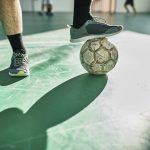 close up of indoor soccer player with ball 2023 11 27 04 53 06 utc