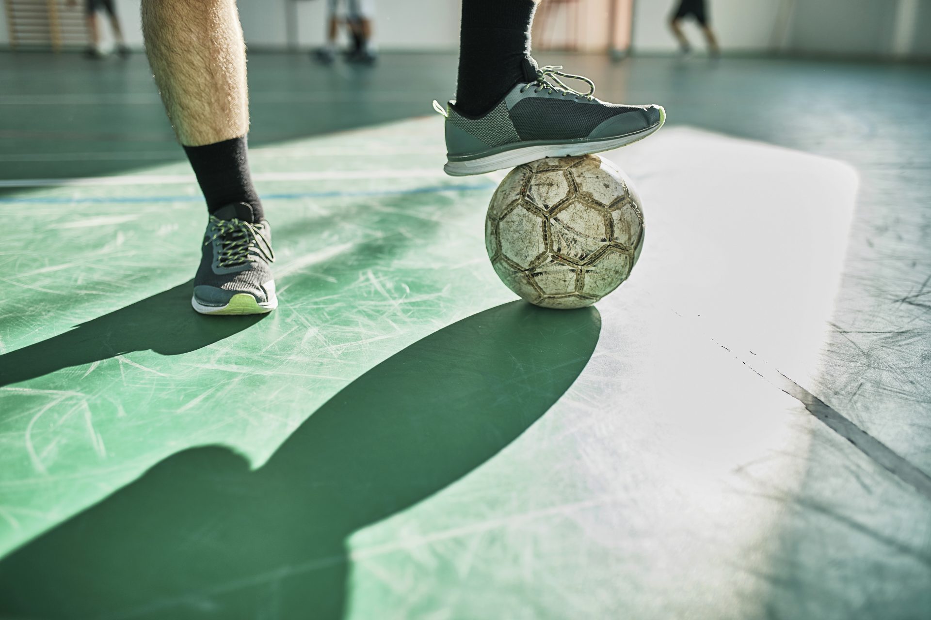 close up of indoor soccer player with ball 2023 11 27 04 53 06 utc