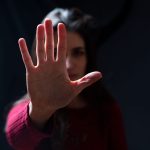 stop violence against women young woman with rais 2023 11 27 05 17 47 utc