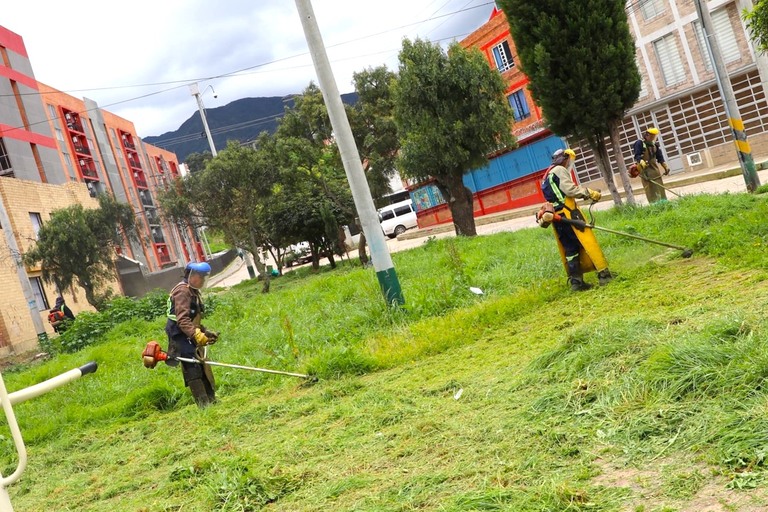 Brigadas de limpieza y mantenimiento en parques y avenidas de Zipaquira1