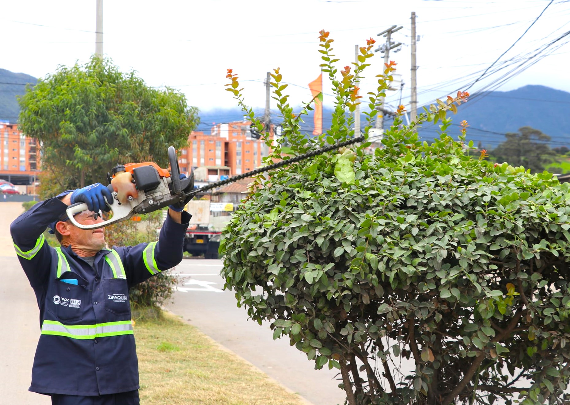 Brigadas de limpieza y mantenimiento en parques y avenidas de Zipaquira2