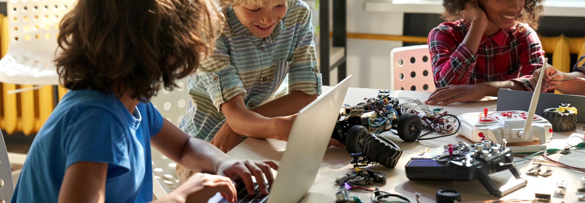 multiethnic schoolkids building robots at stem eng 2023 11 27 05 25 33 utc