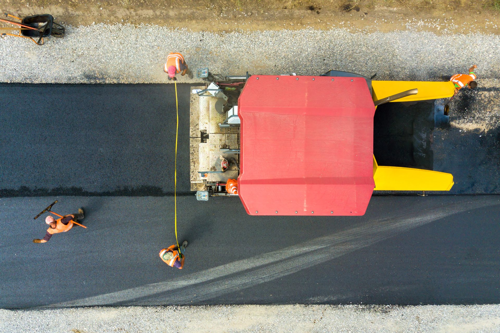 aerial view of new road construction with asphalt 2023 11 27 05 05 48 utc