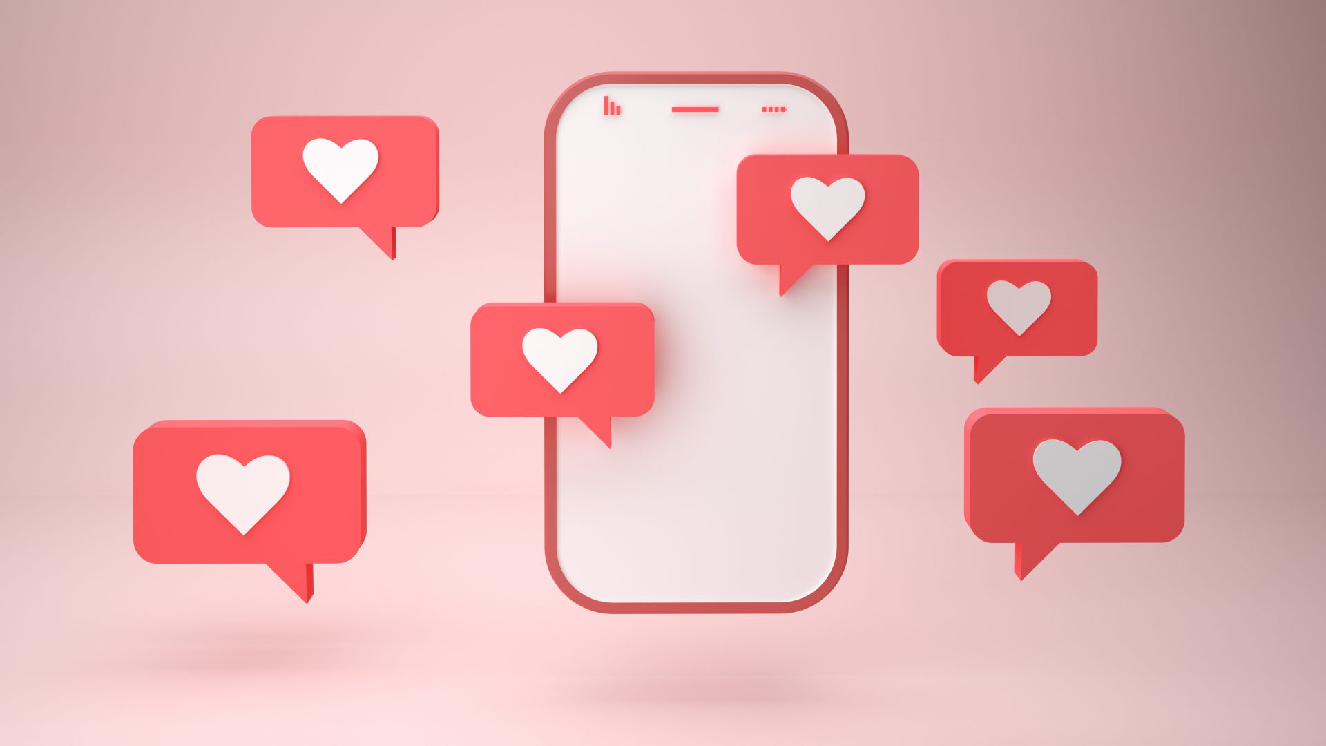 smartphone and heart sign notification bubbles on 2023 11 27 04 56 02 utc
