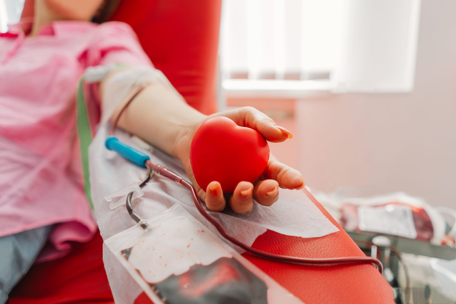 young woman making blood donation in hospital blo 2023 11 27 04 59 00 utc