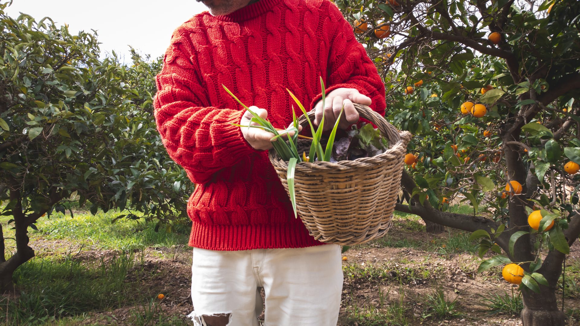 peasant man holding a wicker basket full of fresh 2023 11 27 05 11 29 utc