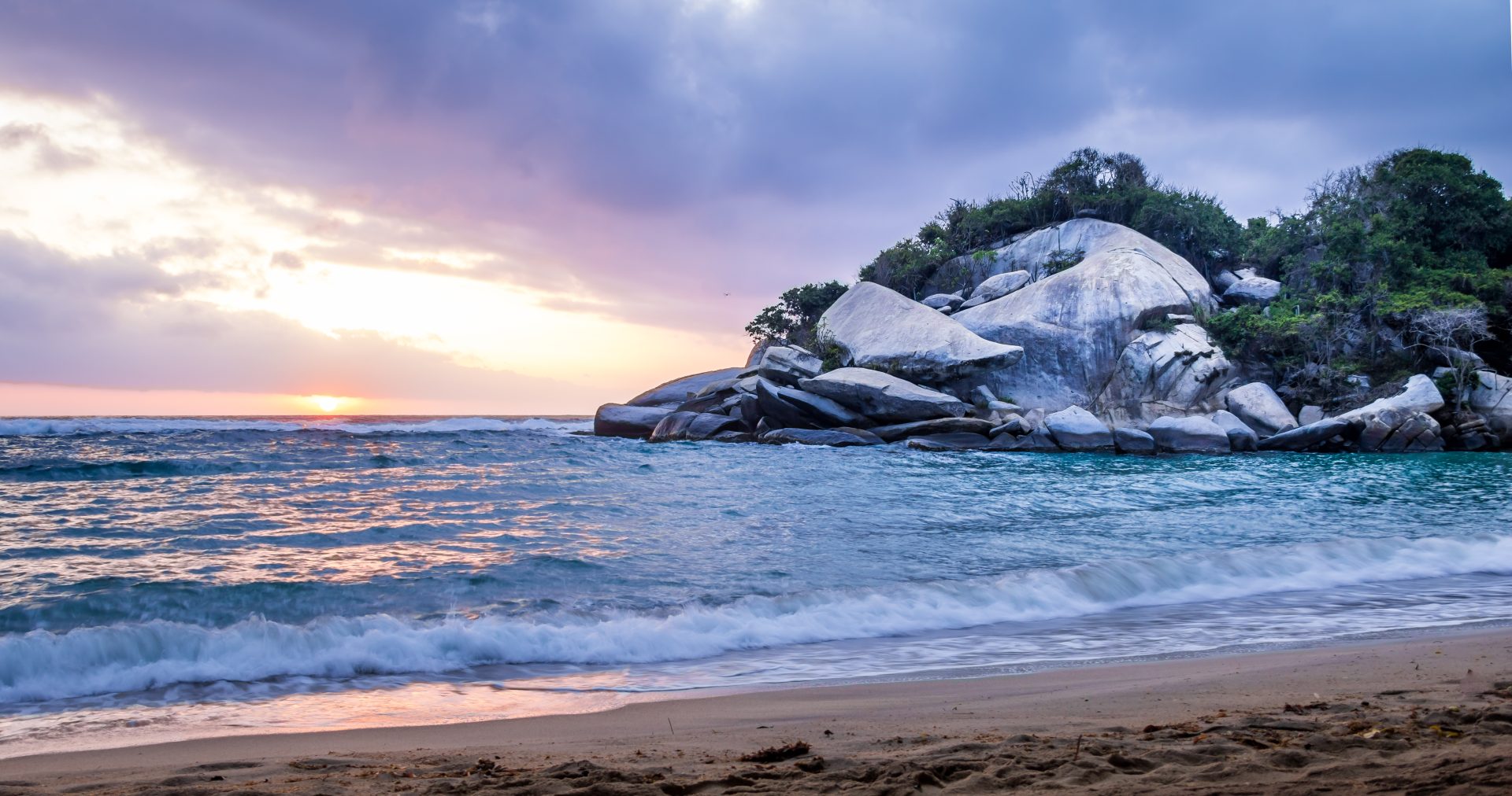 tropical beach at sunrise tayrona natural nation 2023 11 27 05 24 49 utc