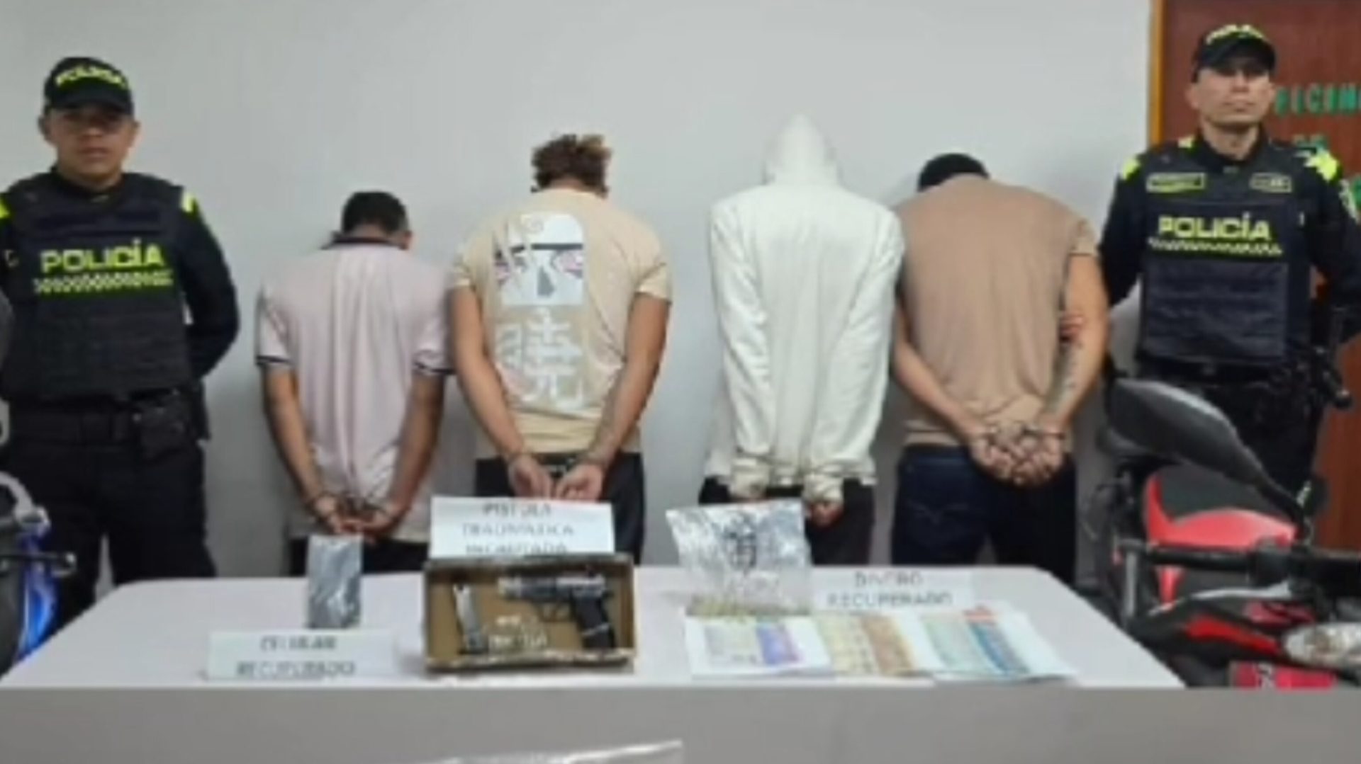 Capturan en Nemocon a cuatro delincuentes tras asalto a corresponsal bancario en Zipaquira