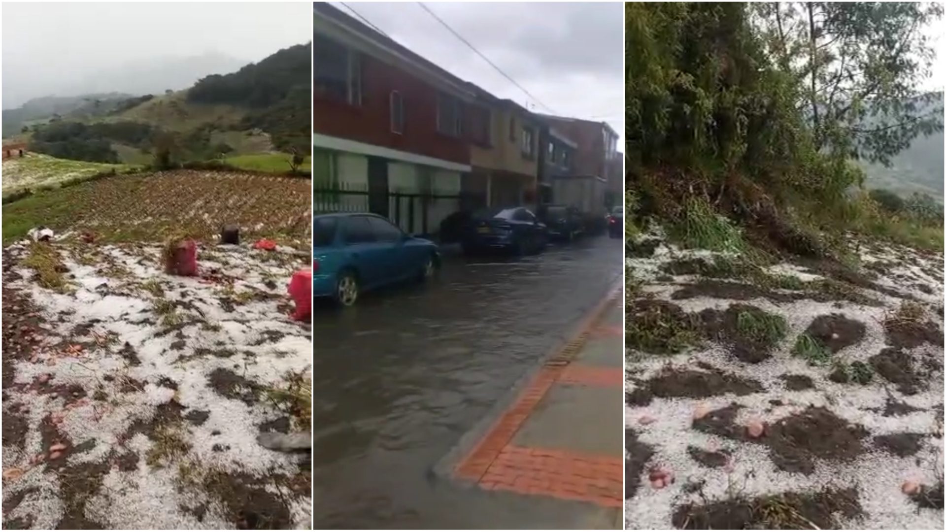 Fuerte granizada en Villapinzon y alerta amarilla en Cajica por inundaciones autoridades intensifican esfuerzos y solicitan apoyo ciudadano