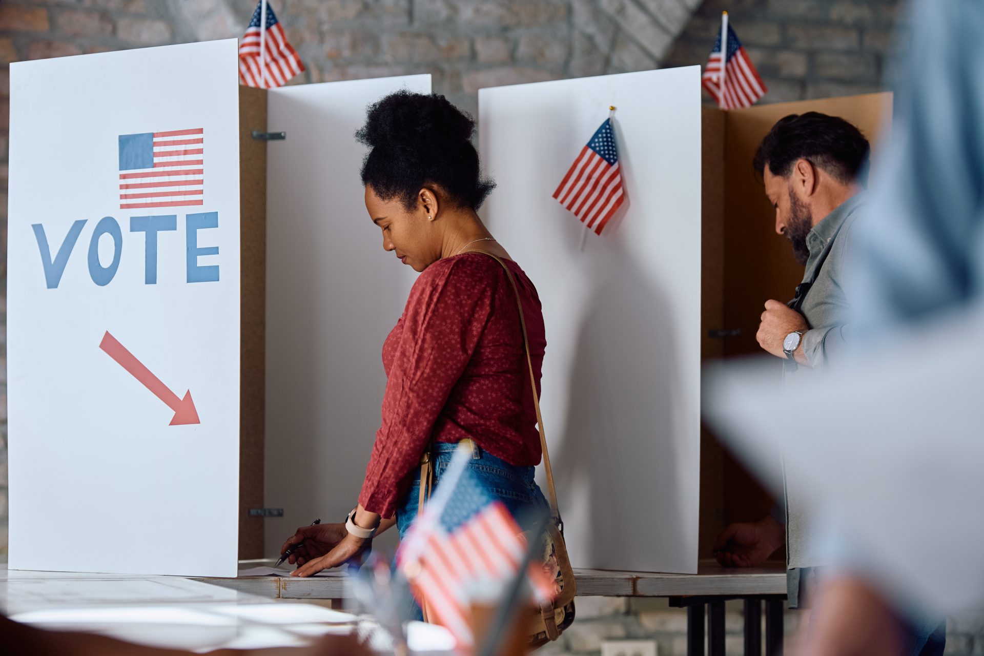 black female citizen voting at polling station dur 2024 02 29 02 52 13 utc