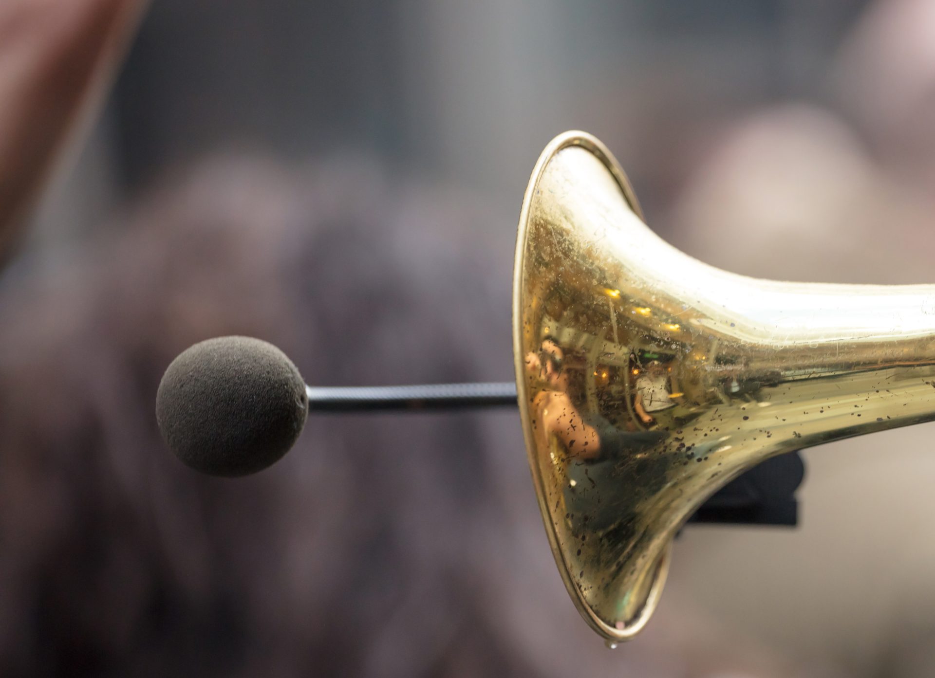 brass trumpet front side with microphone for loud 2023 11 27 05 07 02 utc
