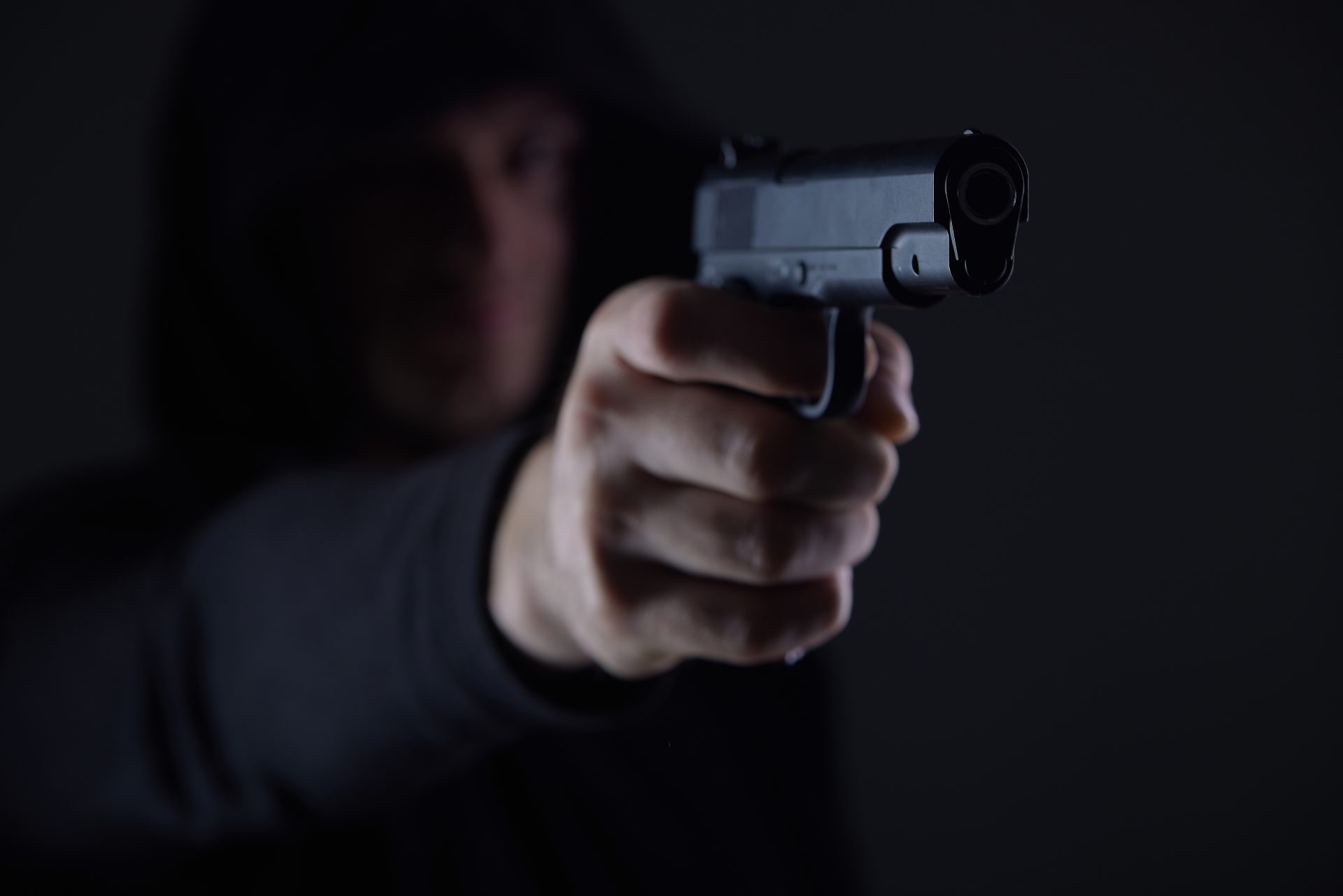 robber with gun aiming into camera man in hood th 2025 01 29 17 23 06 utc