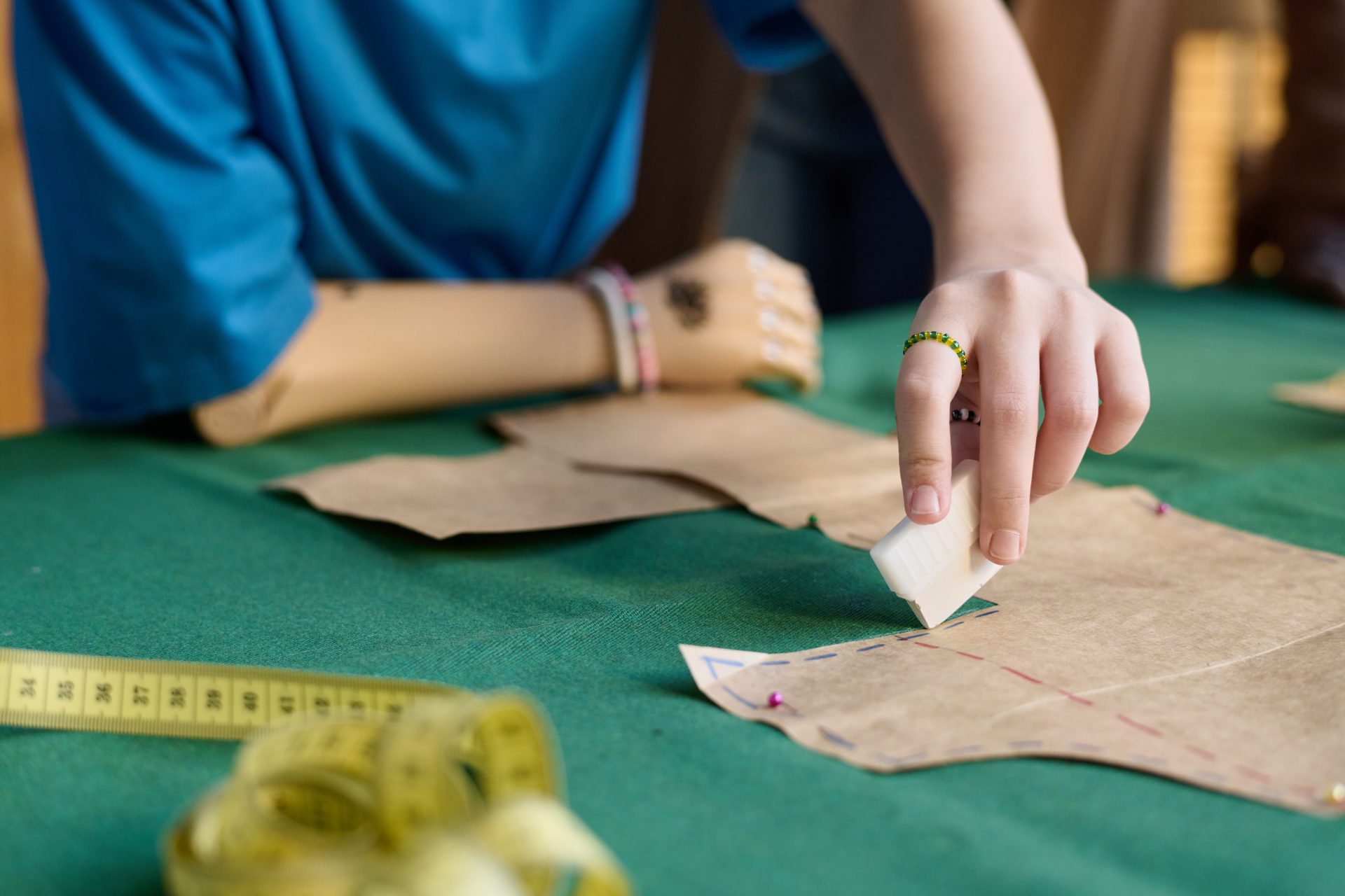 girl with disability tracing patterns in sewing cl 2024 02 19 22 51 59 utc