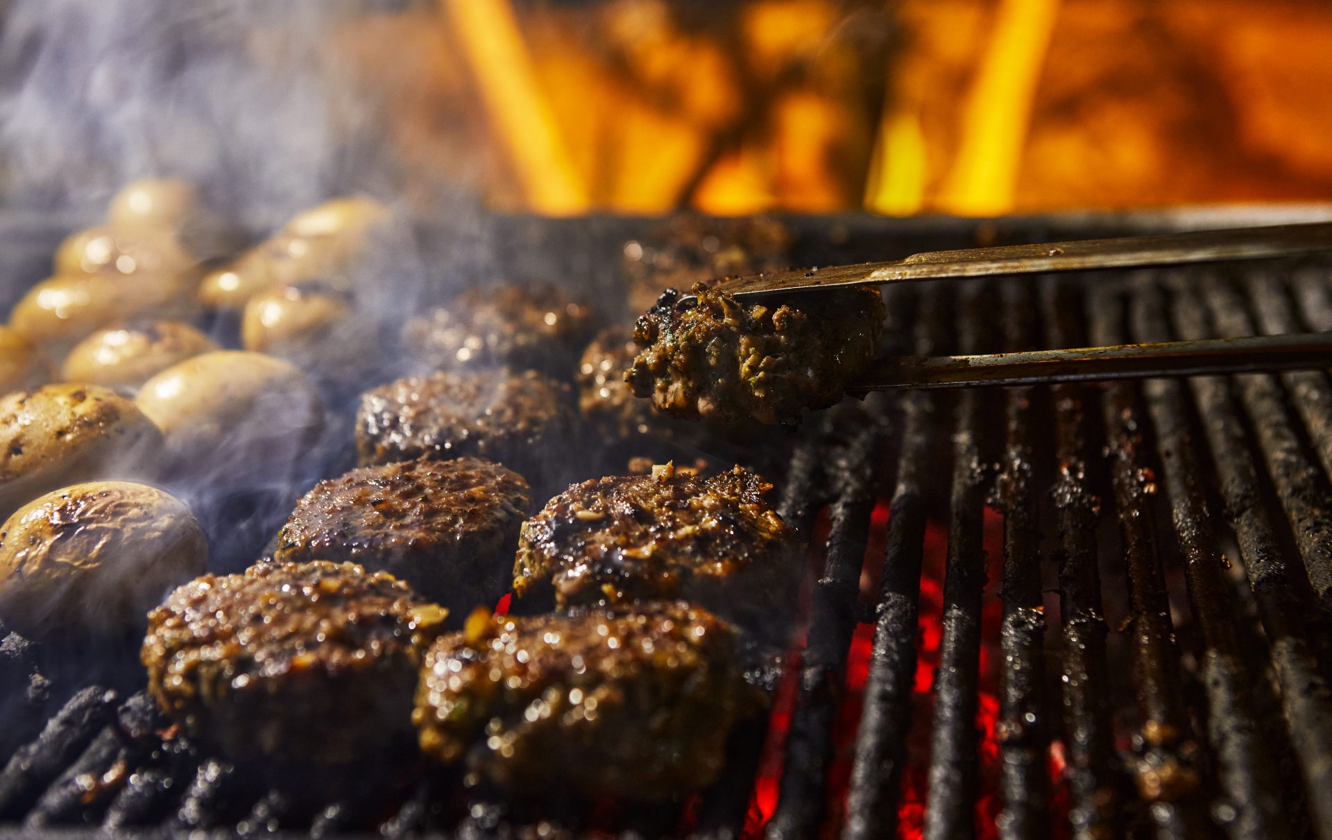 closeup of kebabs with grilled potatoes in the bac 2025 03 08 20 11 08 utc