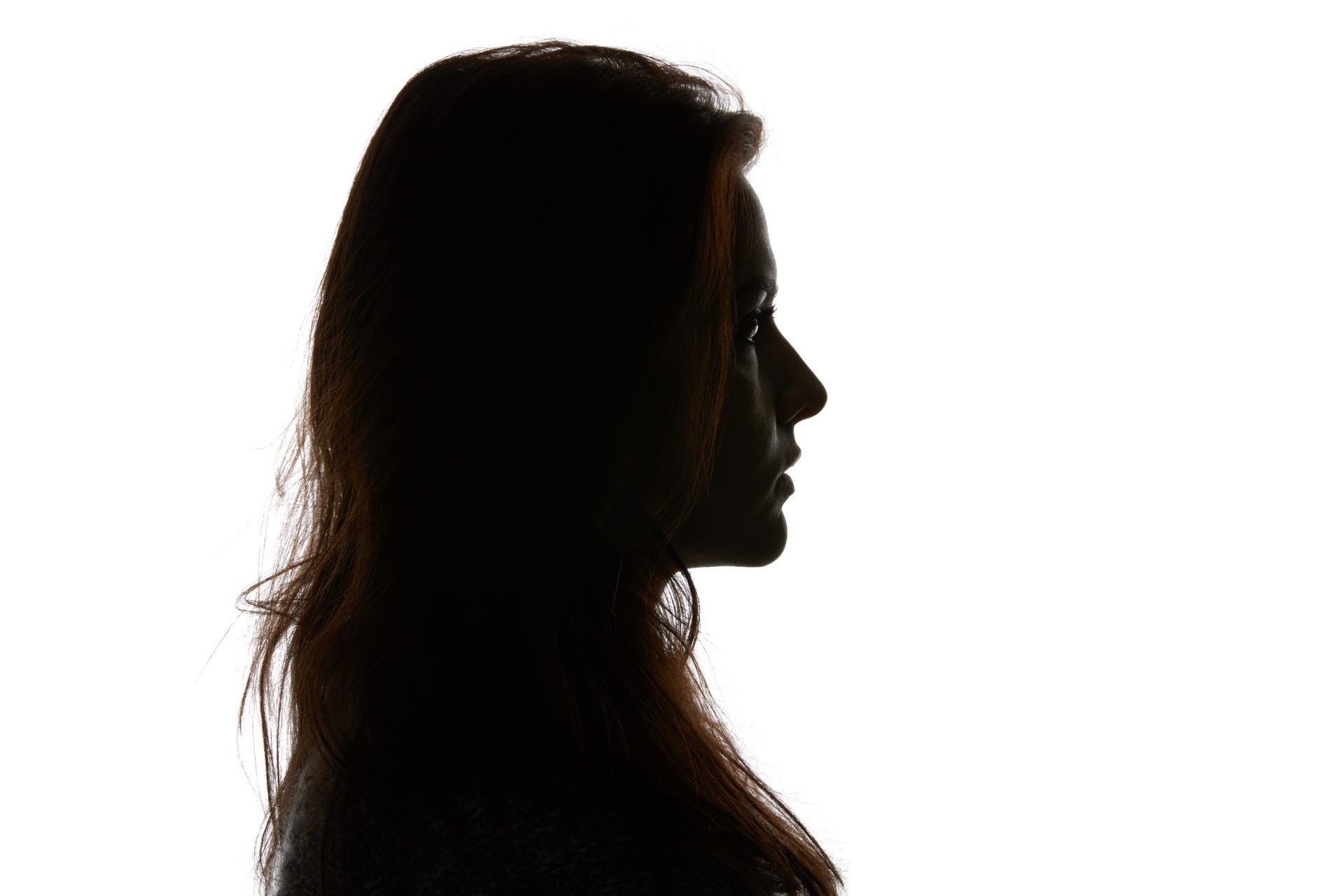 side view of woman looking away isolated on white 2024 11 17 19 22 55 utc