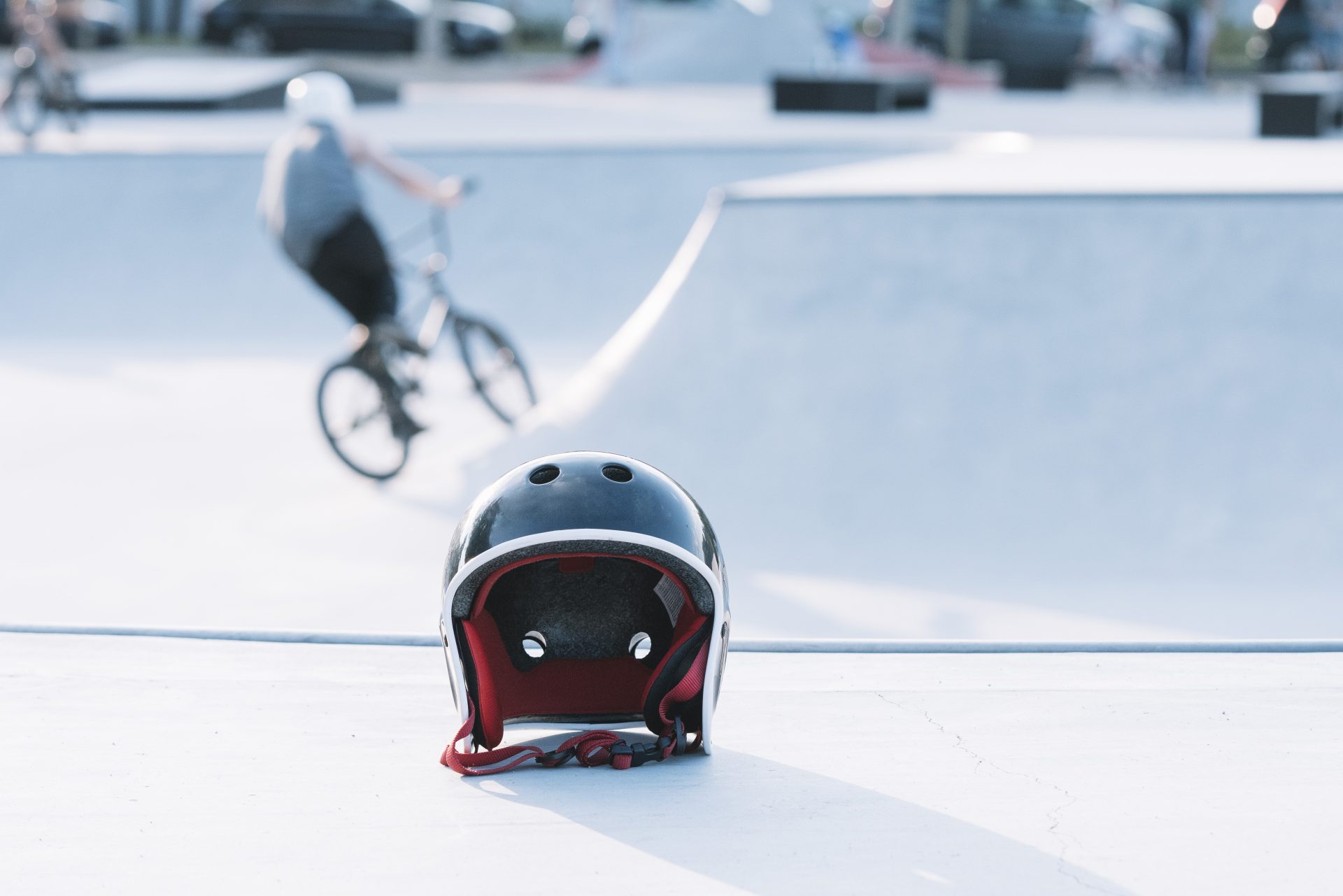 protective helmet on the skatepark floor 2025 02 13 08 56 31 utc