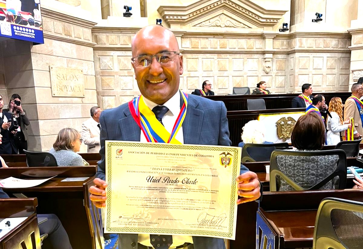 Uriel Pardo Olarte galardonado con la distincion Diana Turbay Quintero 20251