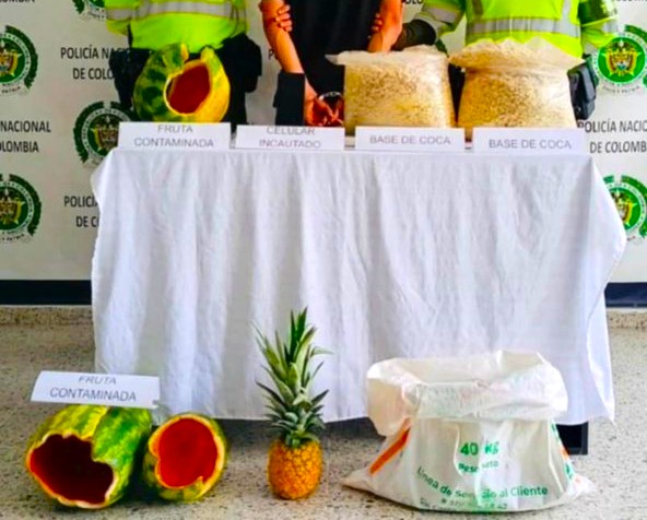 Intento pasar 13 kilos de cocaina dentro de sandias en la via Villavicencio–Bogota