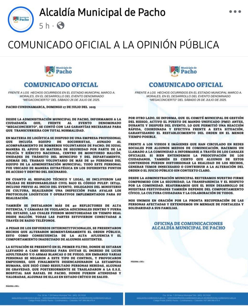 Alncaldia Pacho