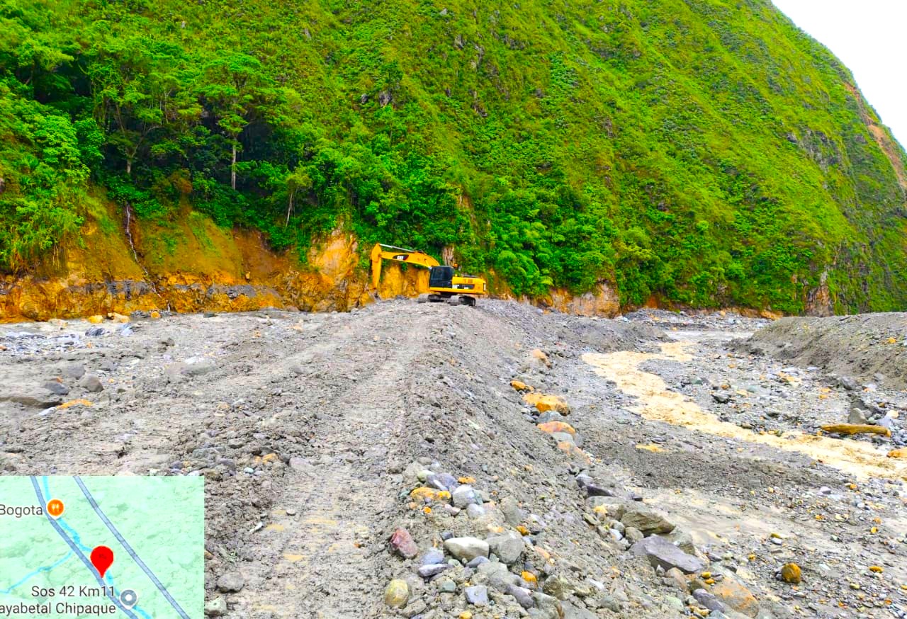 Se construye jarillon gigante en la via Bogota–Villavicencio para evitar nueva tragedia
