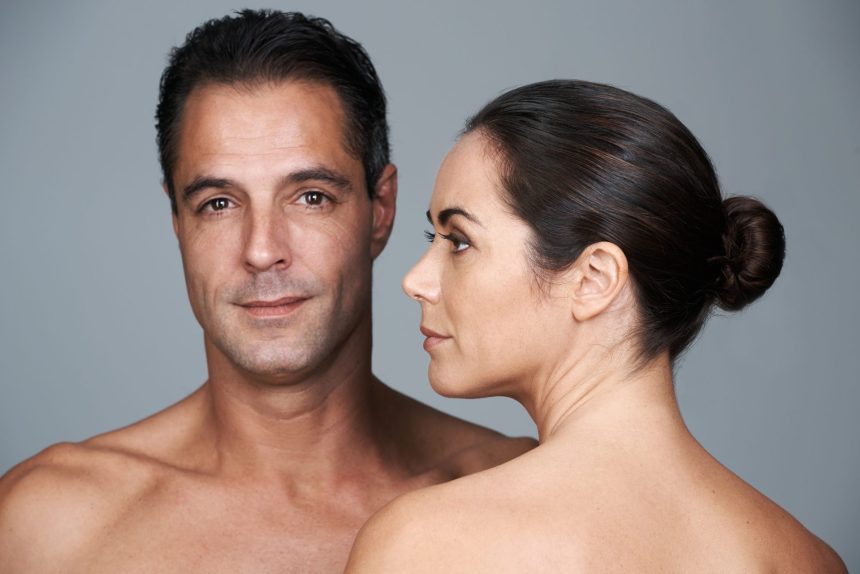studio portrait of a mature couple standing close 2025 04 06 08 39 36 utc