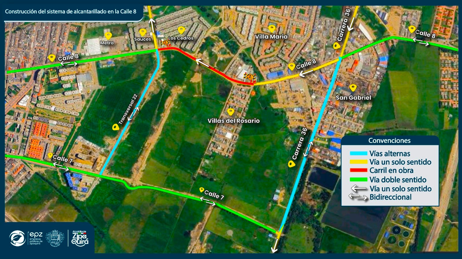EPZ inicia jornadas de socializacion sobre la obra pluvial de la Calle 8 en Zipaquira 1
