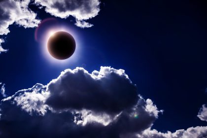 eclipse of the sun in the abstract dark storm clou 2025 10 11 01 03 25 utc