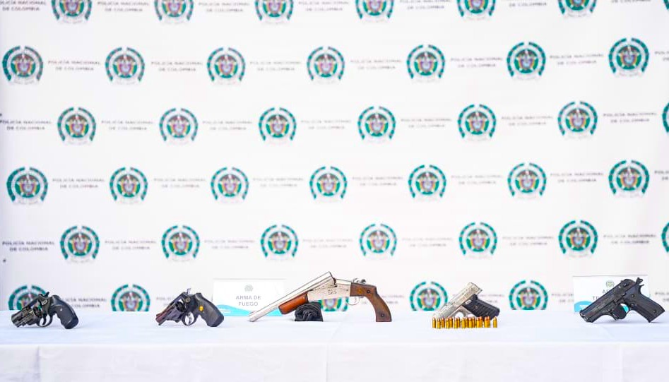 Algunas armas de fuego incautadas a la delincuencia.