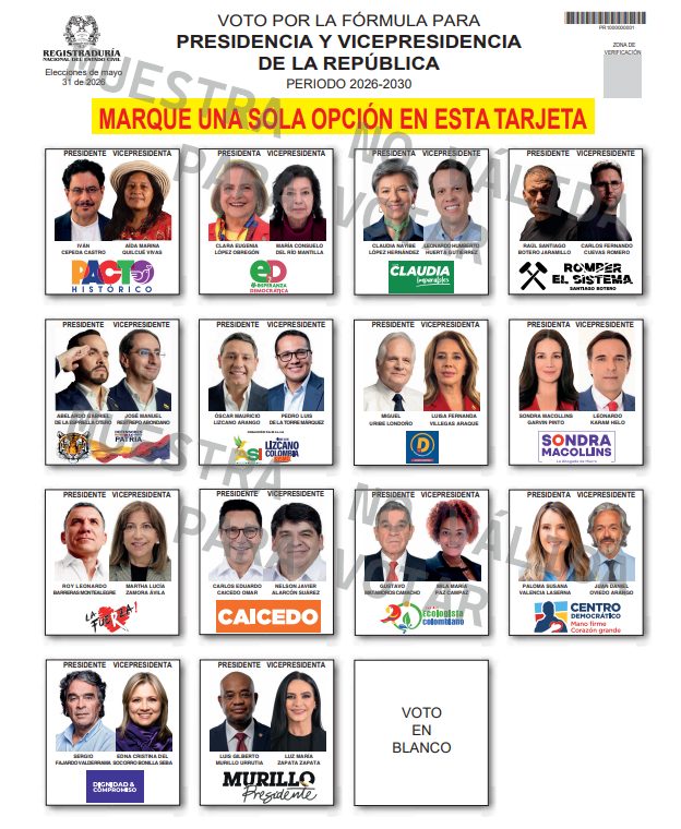 Se definio el tarjeton presidencial 2026 el orden de los candidatos y sus formulas rumbo a la primera vuelta2