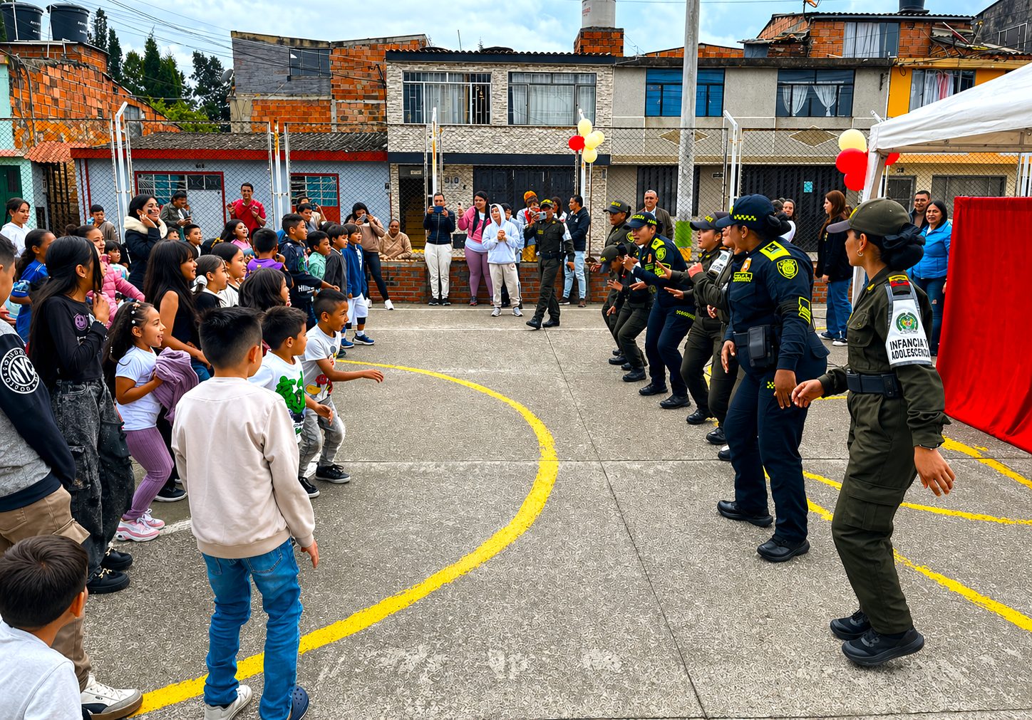 Policia y comunidad fortalecen la proteccion de la ninez en el barrio Santa Isabel de Zipaquira 1