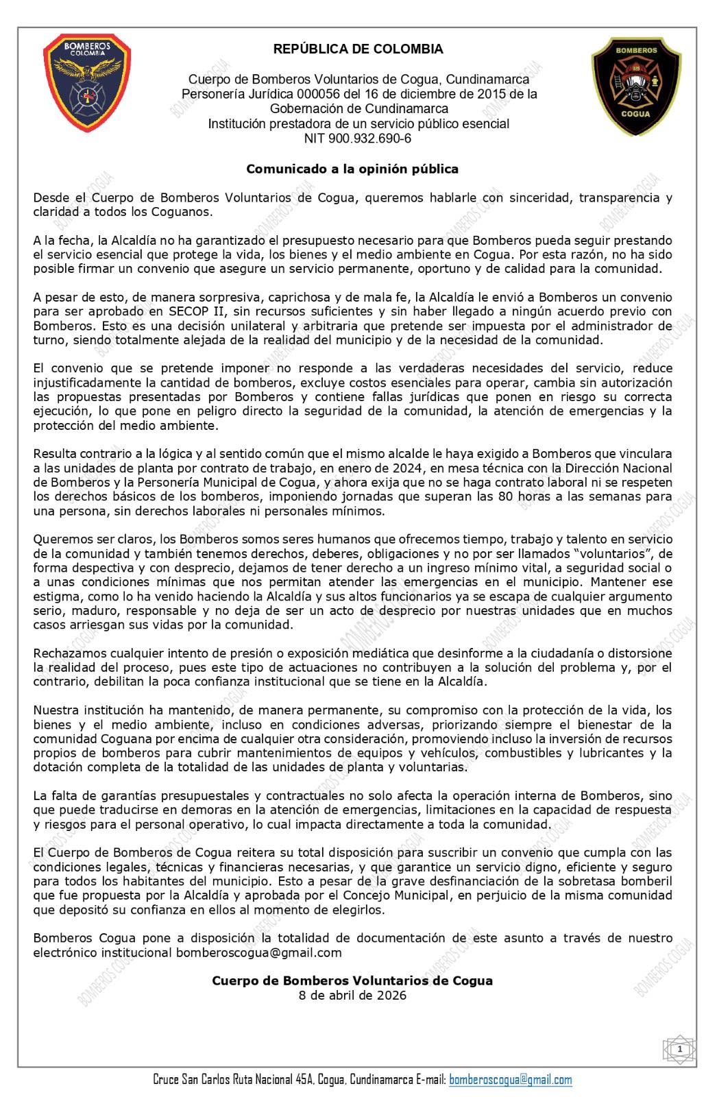 Seguridad Bomberos Cogua