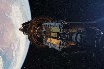 space station flying over the earth atmosphere in 2026 03 24 08 55 01 utc