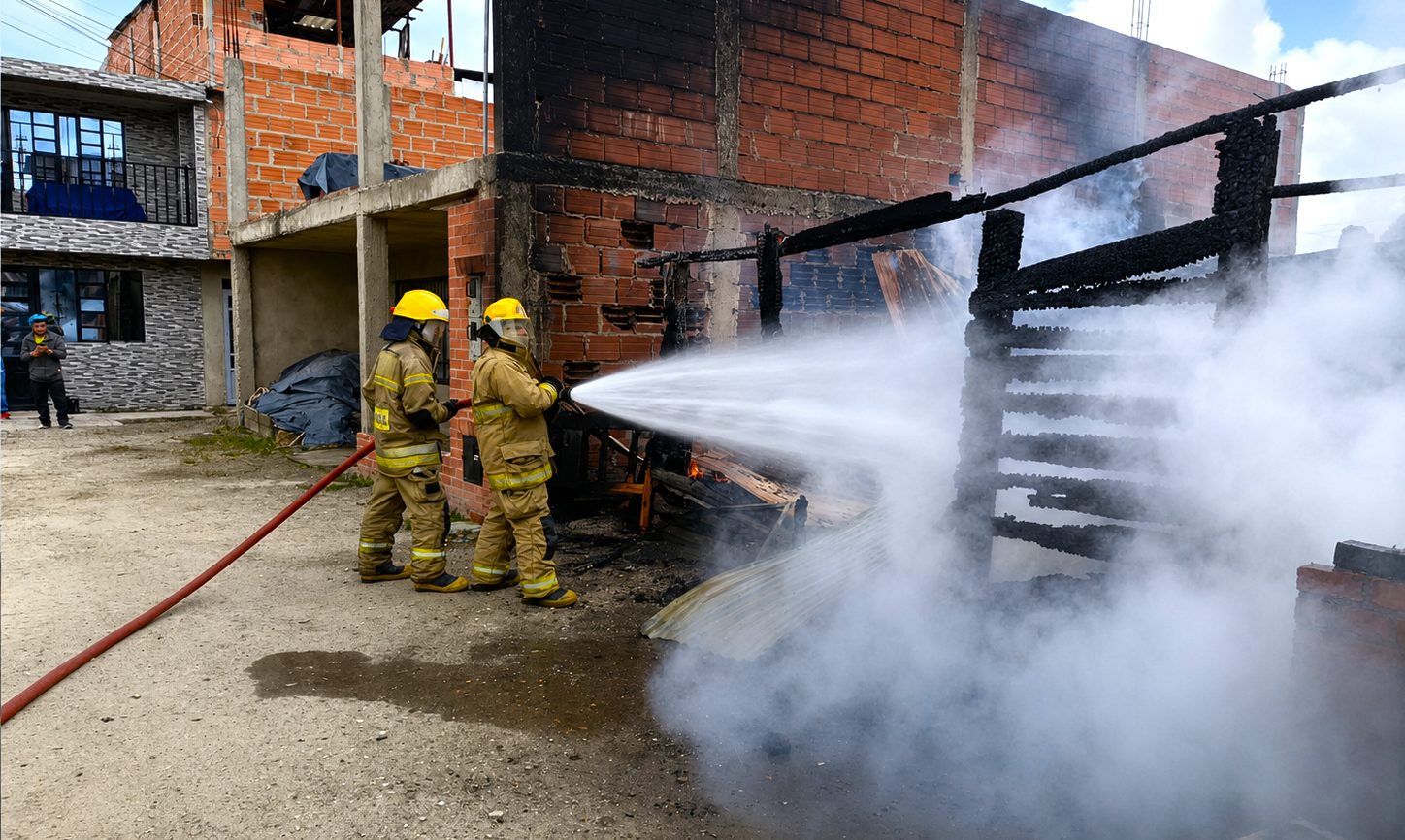 Bomberos de Zipaquira atendieron incendio que destruyo por completo una vivienda en Barandillas1