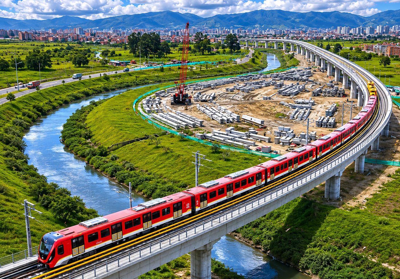 Metro de Bogota inicia pruebas sobre el viaducto trenes ya recorren tramo elevado de la Linea 12