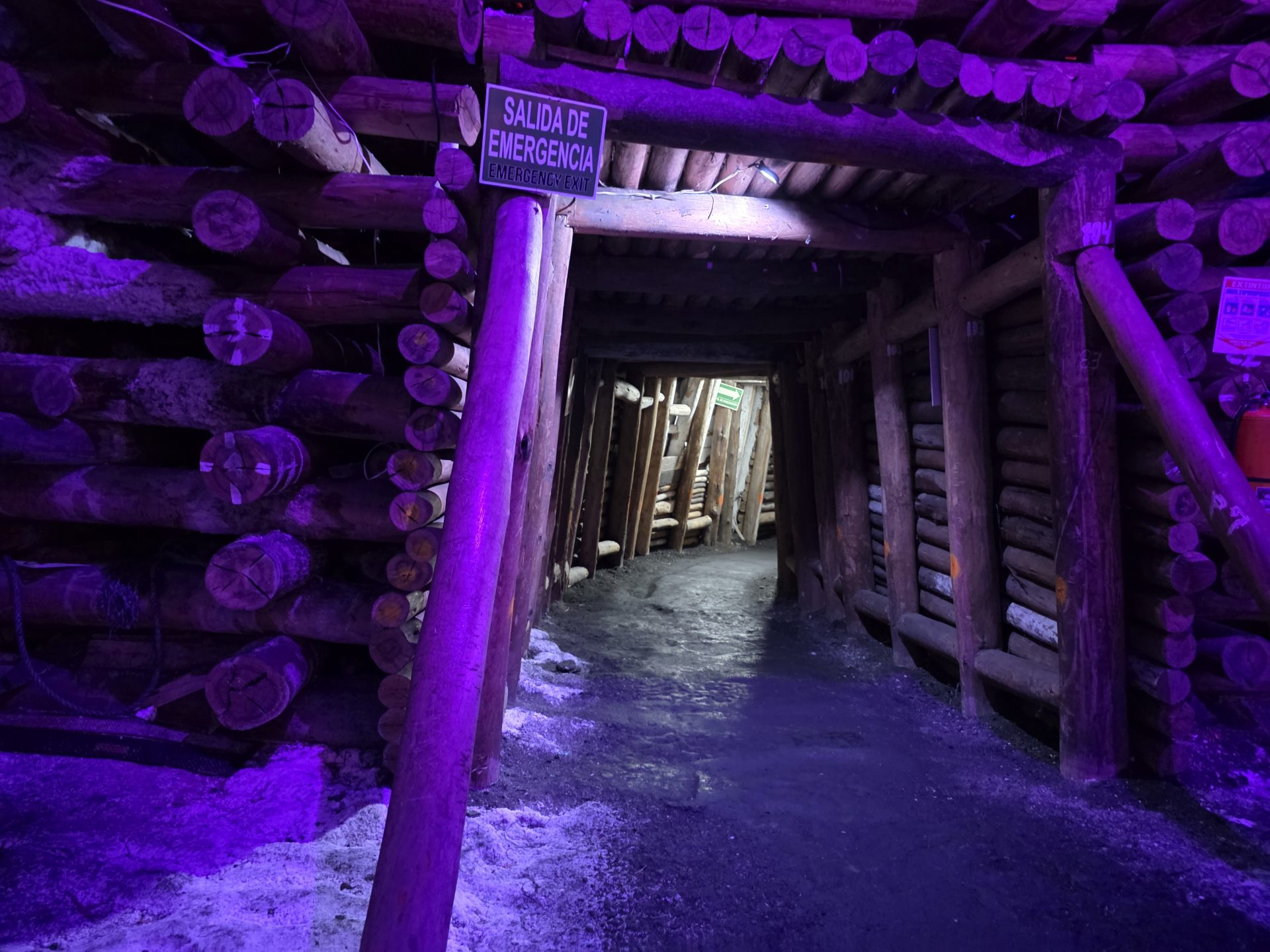 Mina de sal Nemocon tunel madera