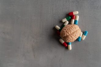 brain health with medication on gray background 2026 03 24 07 42 27 utc