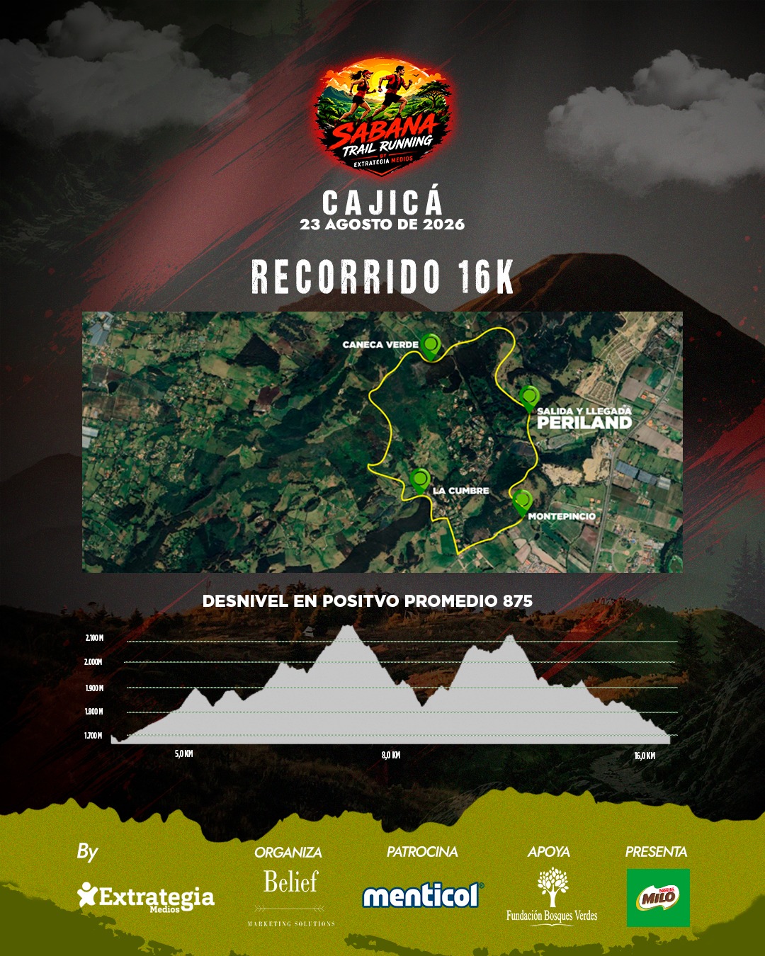 Sabana Trail Extrategia Medios: Cajicá será sede de una carrera de montaña con distancias de 6K, 16K y 21K 12