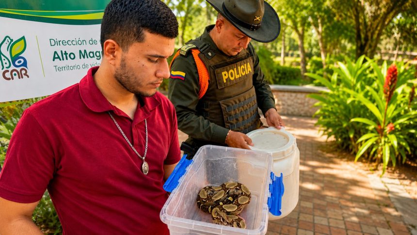 Rescatan serpiente cascabel y una boa constrictora en Ricaurte tras alerta de la comunidad 10