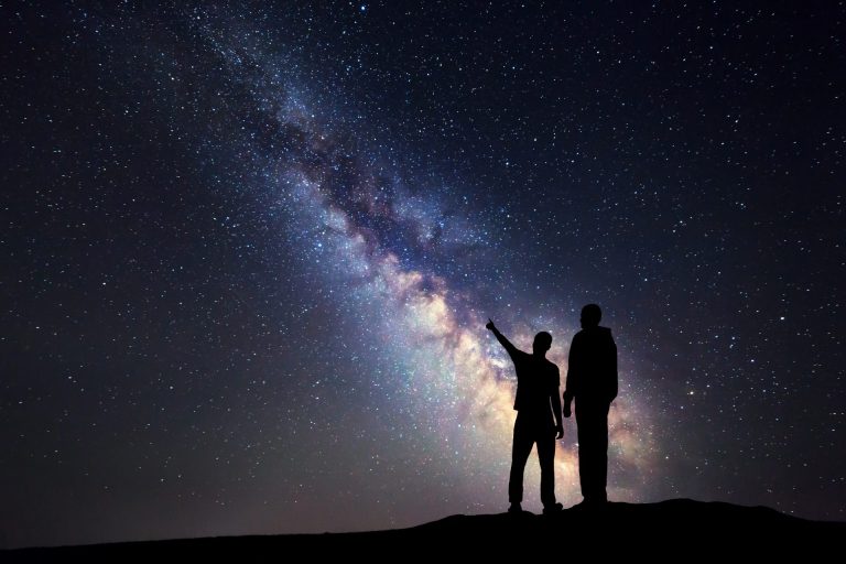 landscape with milky way silhouette of a father a 2026 03 16 03 26 00 utc