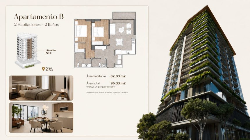 Apartamento de lujo en Costa Rica: inversión inmobiliaria de 319.000 USD frente al Parque República del Perú