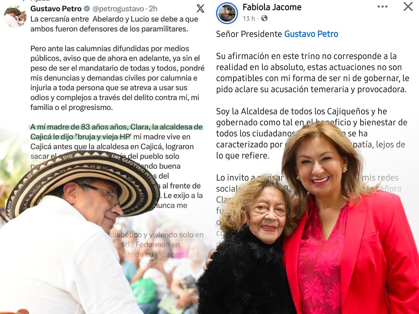 Alcaldesa de Cajicá responde al presidente Petro y le pide rectificar acusación sobre presunto insulto a su madre 6